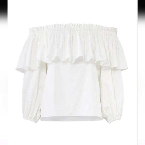 Alexis Off Shoulder Ruffle White Barbie Top Size XS - Picture 6 of 6